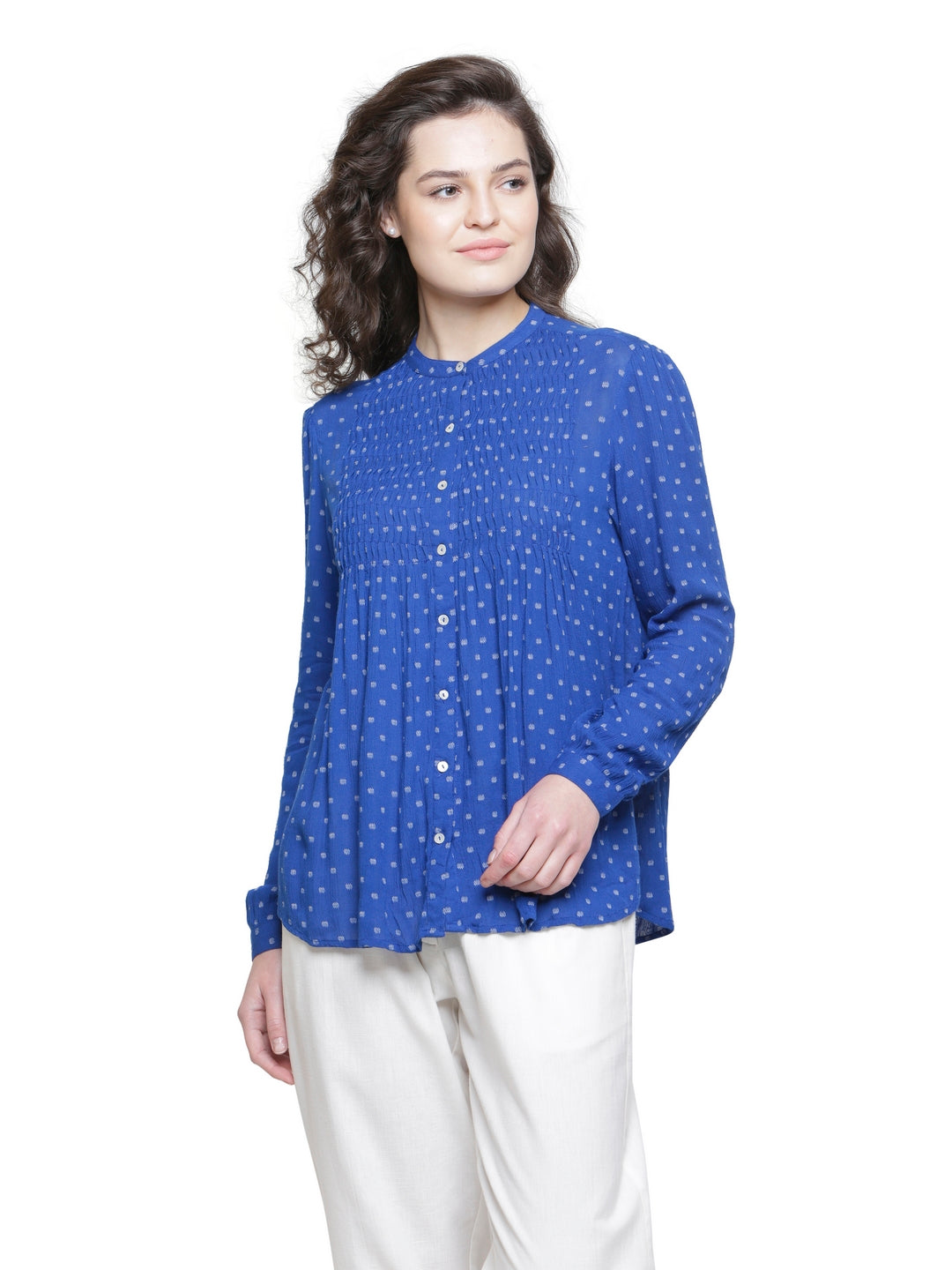 STOCK CLEARANCE SALE- INK BLUE DOBBY TOP