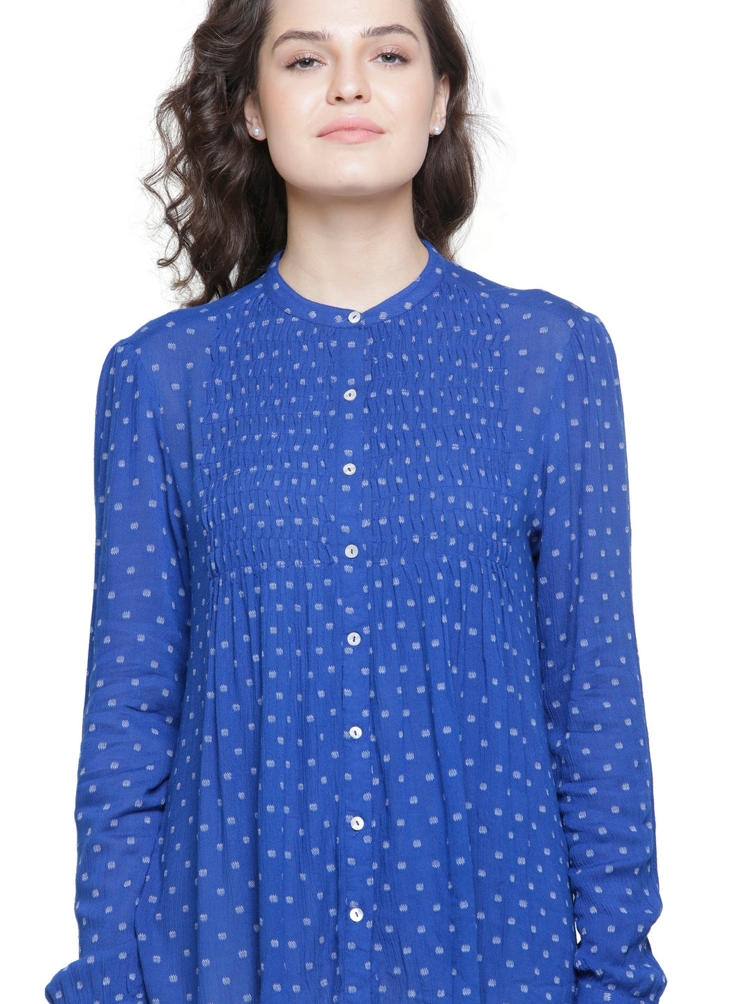 STOCK CLEARANCE SALE- INK BLUE DOBBY TOP