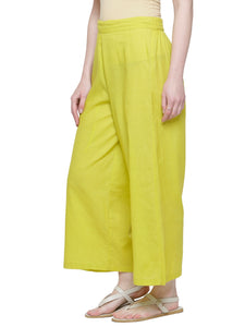 ELASTICATED WAIST COTTON STRAIGHT PANTS