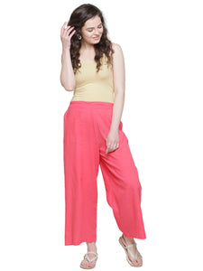 ROSE PINK ELASTICATED STRAIGHT PANTS
