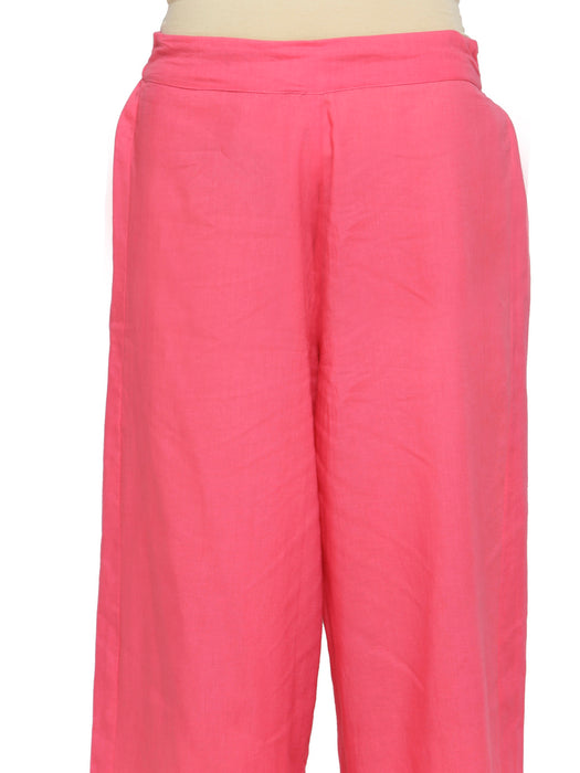 ROSE PINK ELASTICATED STRAIGHT PANTS