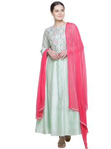 MINT EMBROIDERED ANARKALI