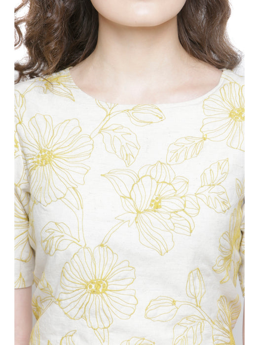DORI EMBD CROPPED TOP YELLOW