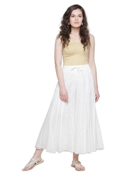 ECRU CRINKLED BEAD DETAIL CULOTTES