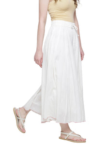 ECRU CRINKLED BEAD DETAIL CULOTTES