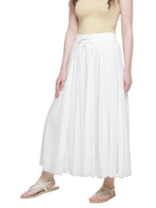 ECRU CRINKLED BEAD DETAIL CULOTTES