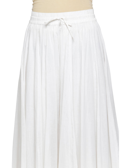 ECRU CRINKLED BEAD DETAIL CULOTTES