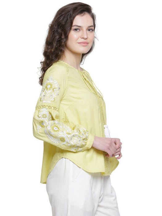 SOLD OUT- EMBROIDERED LACE DETAIL TOP