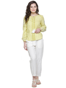 SOLD OUT- EMBROIDERED LACE DETAIL TOP