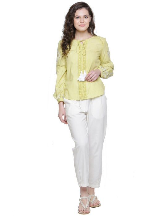 SOLD OUT- EMBROIDERED LACE DETAIL TOP