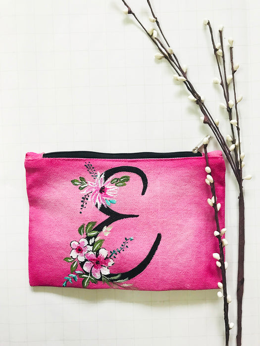 PINK "E" ALPHABET MULTIPURPOSE POUCH (SOLD OUT)
