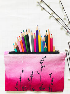 PINK OMBRE' FERN MULTIPURPOSE POUCH
