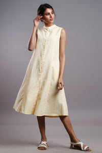 FLAX SLEEVELESS  SHIRTDRESS YELLOW
