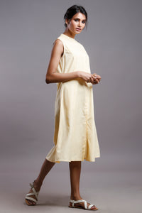 FLAX SLEEVELESS  SHIRTDRESS YELLOW