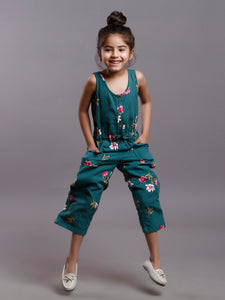 FOREST GREEN TROPICAL JUMPSUIT