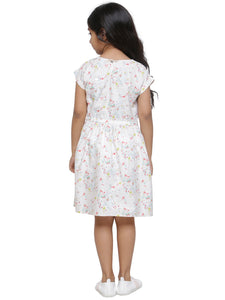 GATHERED HOUSE PRINT DRESS