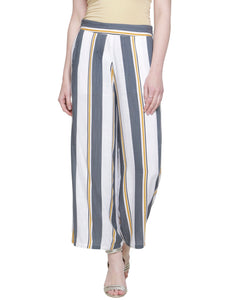 GREY YELLOW SLUB STRIPE PANTS