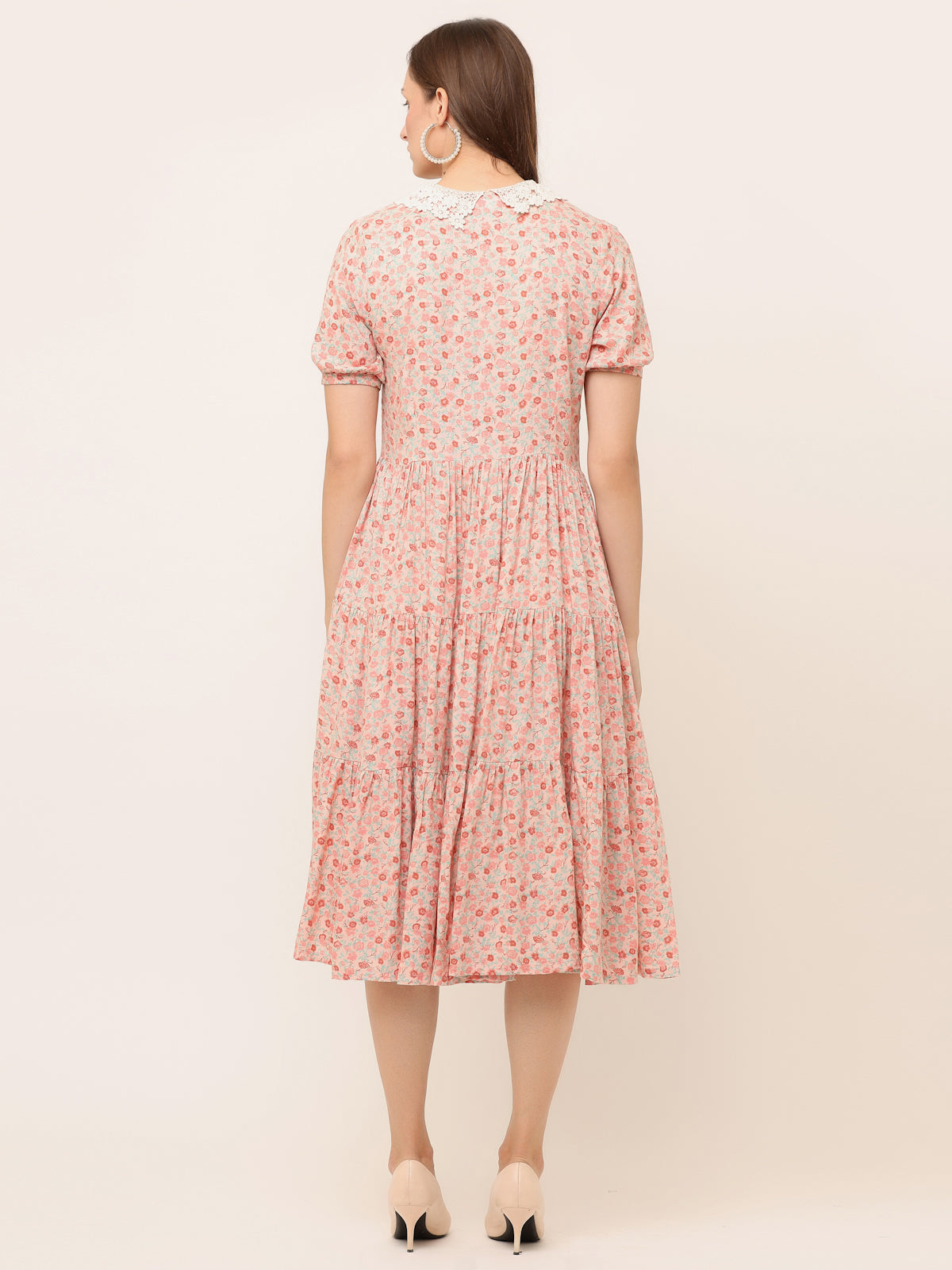 FLORAL VINTAGE LACE COLLAR DRESS