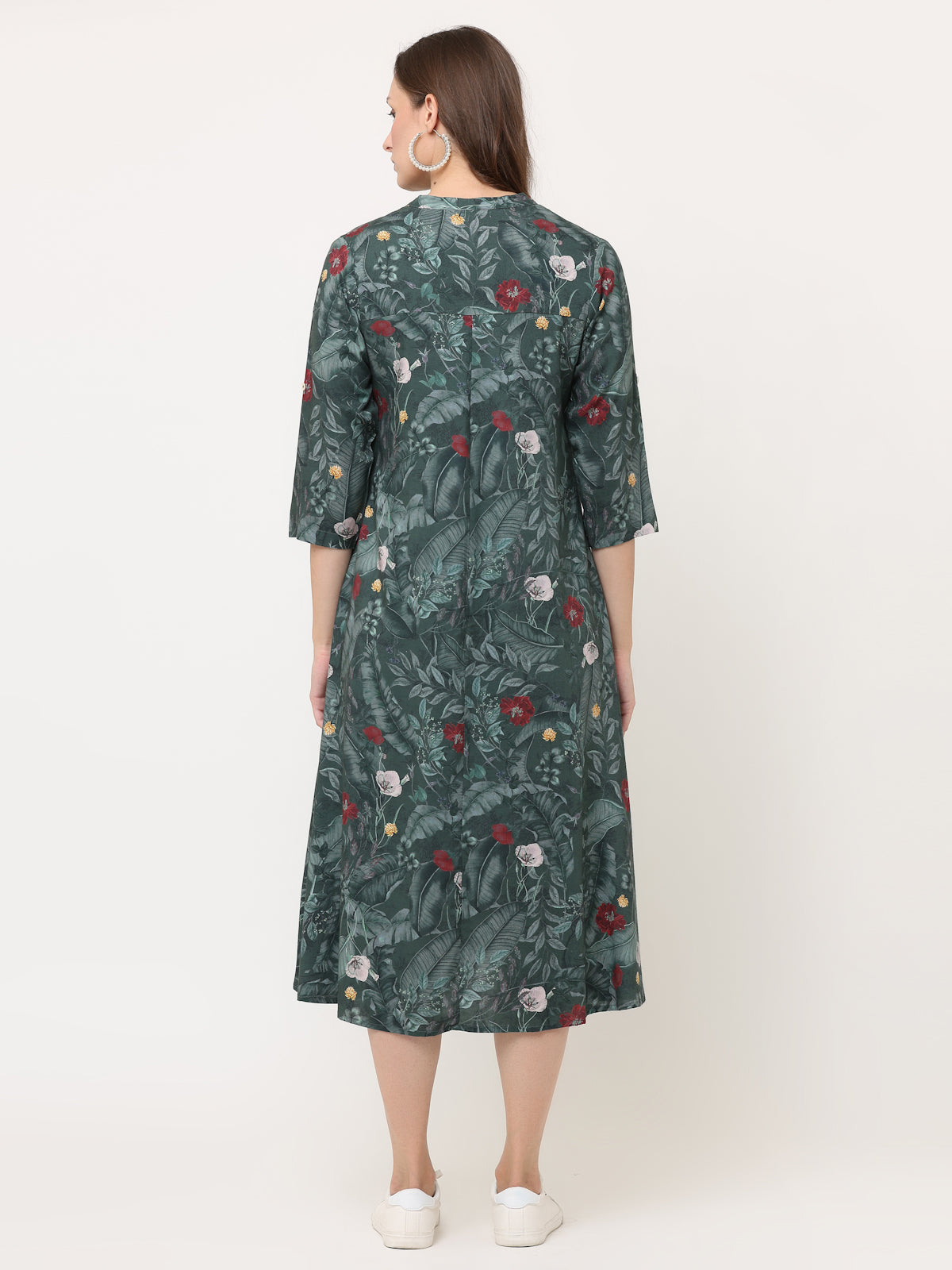 PINE GREEN TROPICAL SWING DRESS