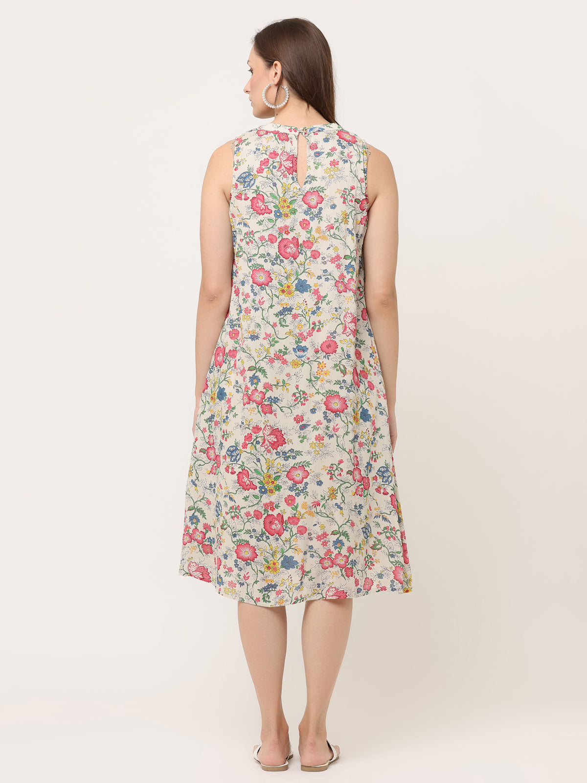FLORAL VINTAGE SLEEVELESS SWING DRESS