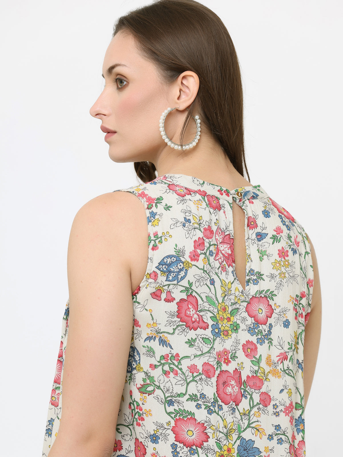 FLORAL VINTAGE SLEEVELESS SWING DRESS