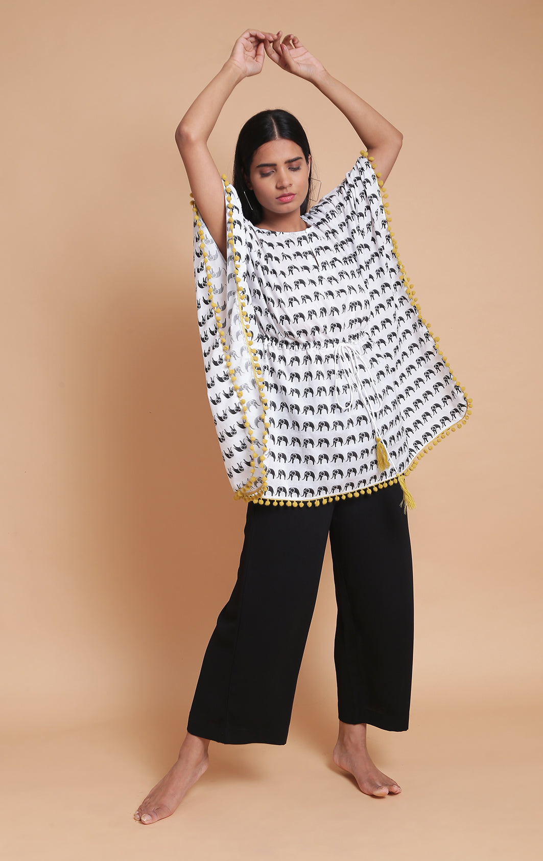 B&W ELEPHANT KAFTAN- WOMEN