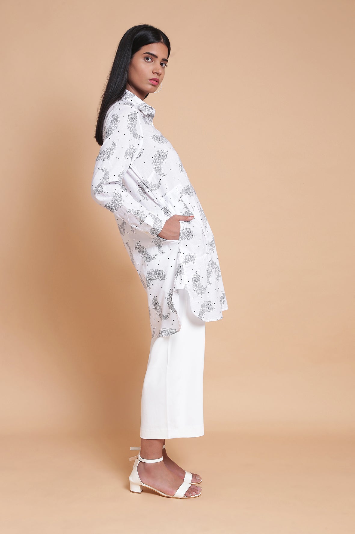 Paisley B&W Long Shirt