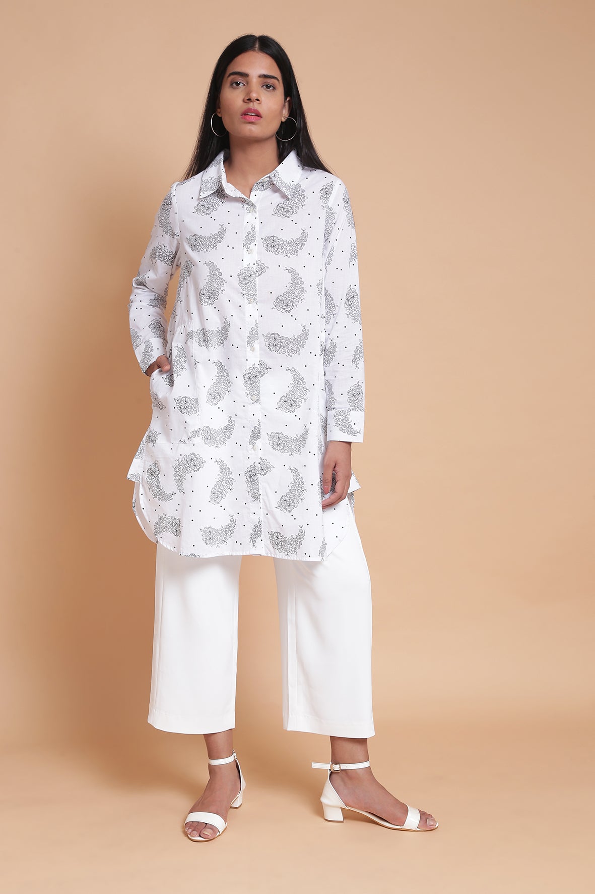 Paisley B&W Long Shirt