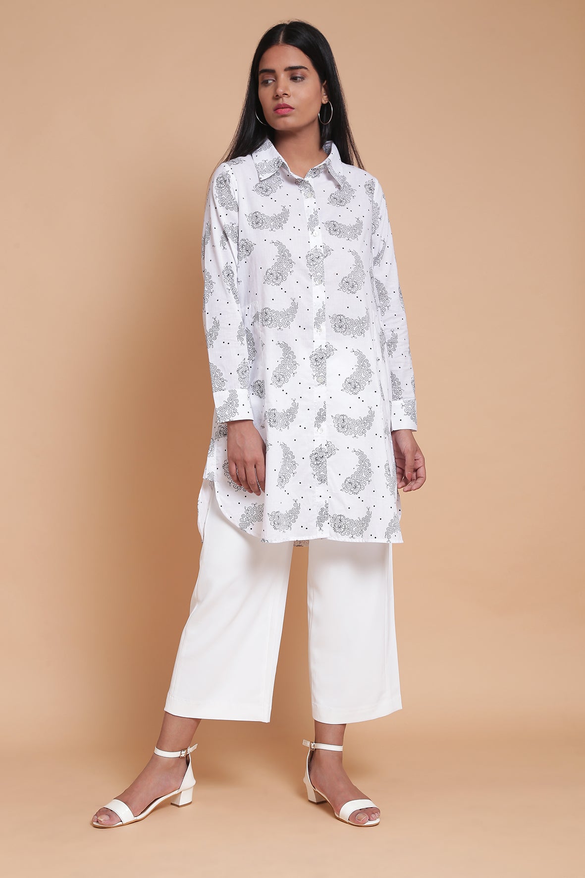 Paisley B&W Long Shirt