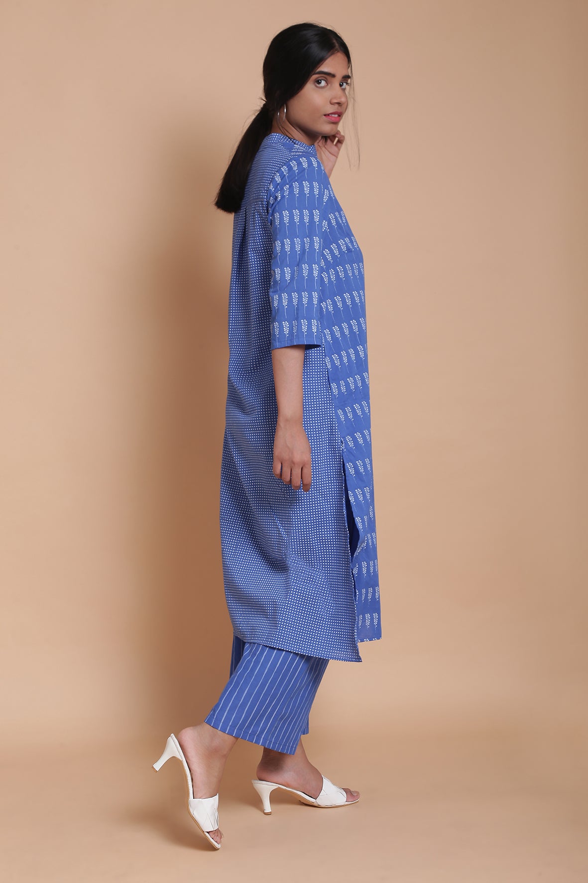 Printed Ink Blue Kurta & Pants Set