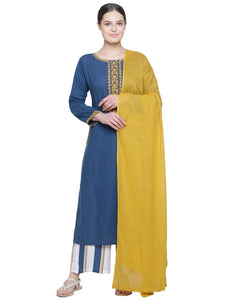 MUSTARD LACE DETAIL VOILE DRAPE