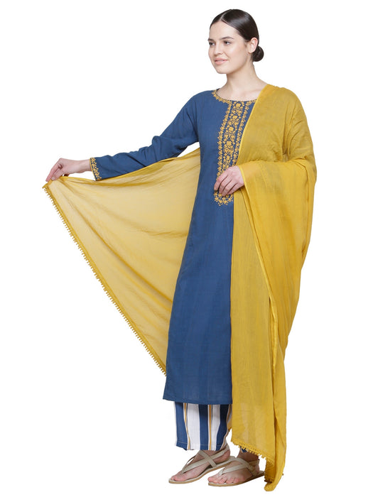 MUSTARD LACE DETAIL VOILE DRAPE