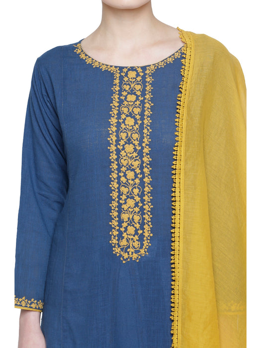 MUSTARD LACE DETAIL VOILE DRAPE