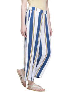 NAVY YELLOW SLUB STRIPE PANTS