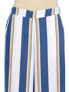 NAVY YELLOW SLUB STRIPE PANTS