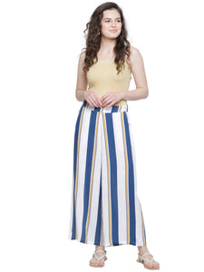NAVY YELLOW SLUB STRIPE PANTS
