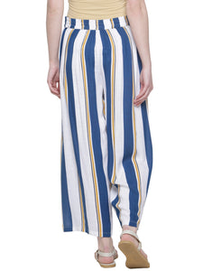 NAVY YELLOW SLUB STRIPE PANTS