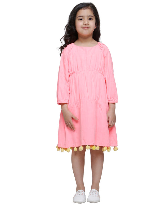 NEON PINK POM-POM DRESS