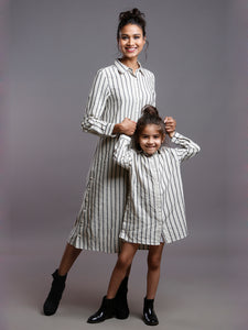 SIDE BUTTON DETAIL STRIPE TUNIC- KIDS
