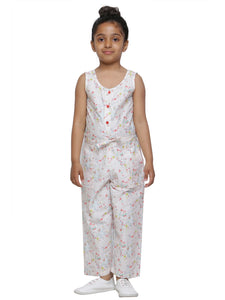 PEACH HOUSE PRINT JUMPSUIT