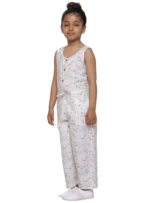 PEACH HOUSE PRINT JUMPSUIT