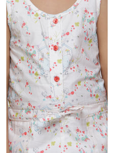 PEACH HOUSE PRINT JUMPSUIT