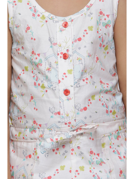 PEACH HOUSE PRINT JUMPSUIT