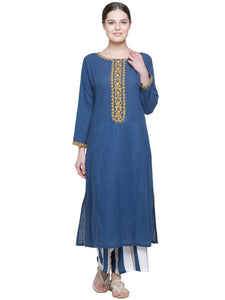 PERSIAN BLUE EMBD KURTA