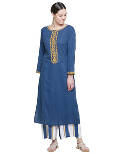 PERSIAN BLUE EMBD KURTA