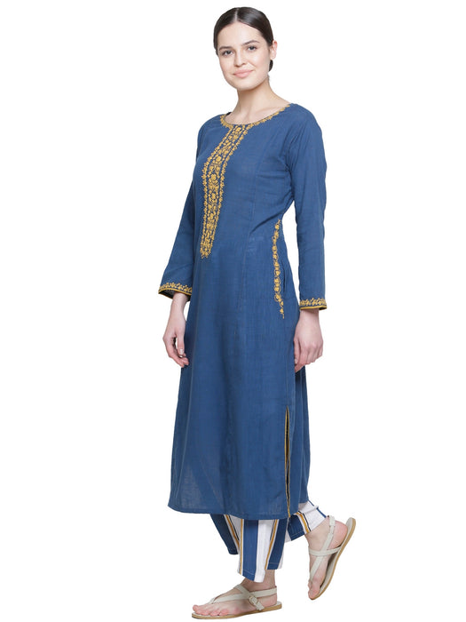 PERSIAN BLUE EMBD KURTA