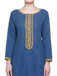 PERSIAN BLUE EMBD KURTA