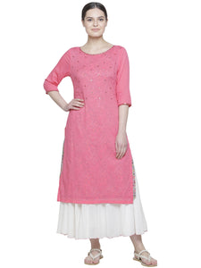 ROSEWOOD PRINT LAYERED KURTA