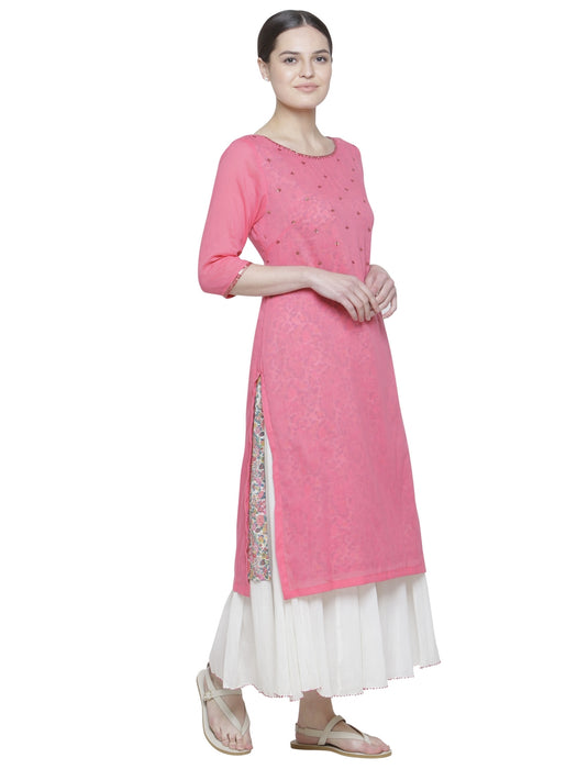 ROSEWOOD PRINT LAYERED KURTA