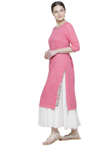 ROSEWOOD PRINT LAYERED KURTA